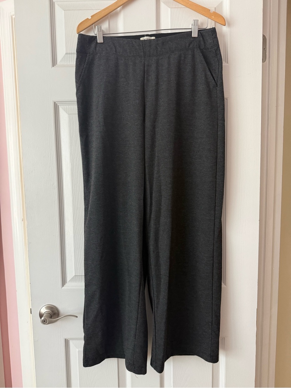 Wide-Leg Pull-On Pants - Charcoal